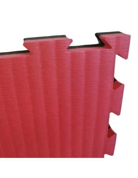 Tatamis - Tapis Puzzle Noir et Rouge 100 cm x 100 cm x 4 cm