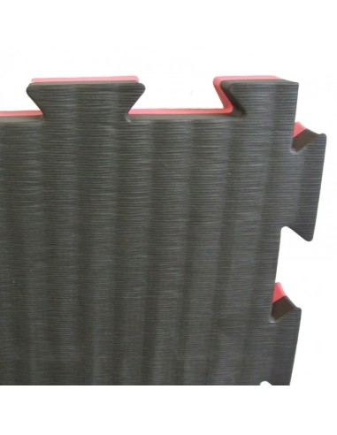Tatamis - Tapis Puzzle Noir et Rouge 100 cm x 100 cm x 4 cm