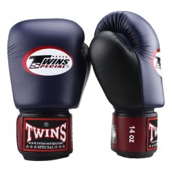 GANTS DE BOXE TWINS SPECIAL BLEU/BORDEAUX 2