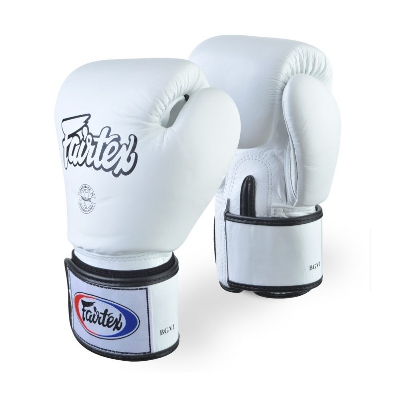GANTS D'ENTRAINEMENT FAIRTEX FXV1 BLANC CUIR TOP