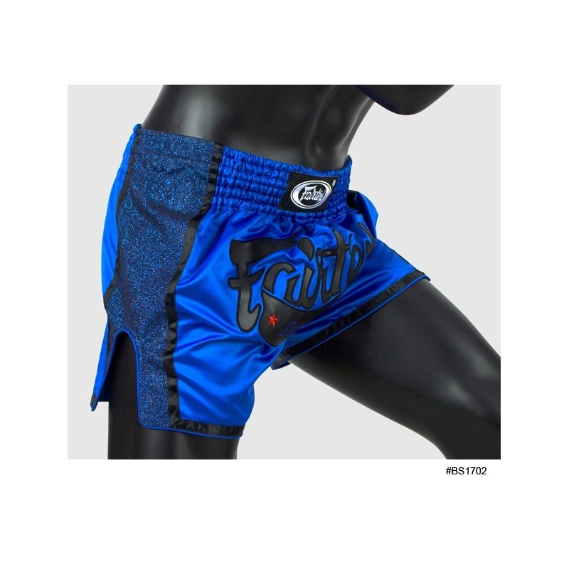 SHORT DE BOXE THAÏ BLEU/NOIR FAIRTEX