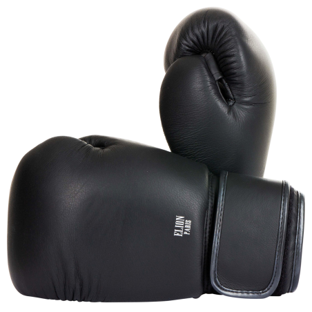 Gants d'entrainement ELION Paris tout cuir Thaï Noir Mat