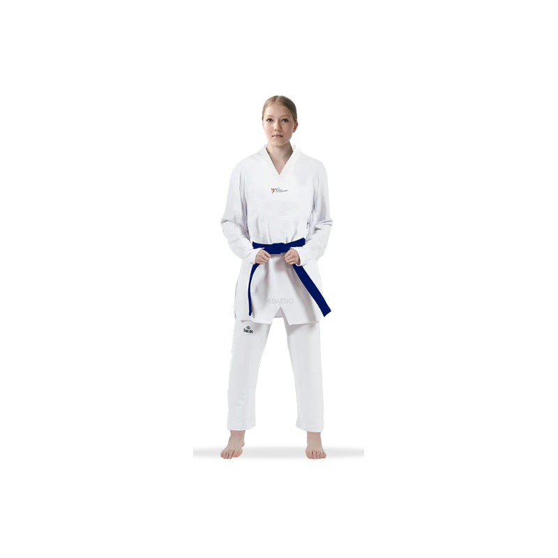 WT stijl competitie dobok met witte kraag