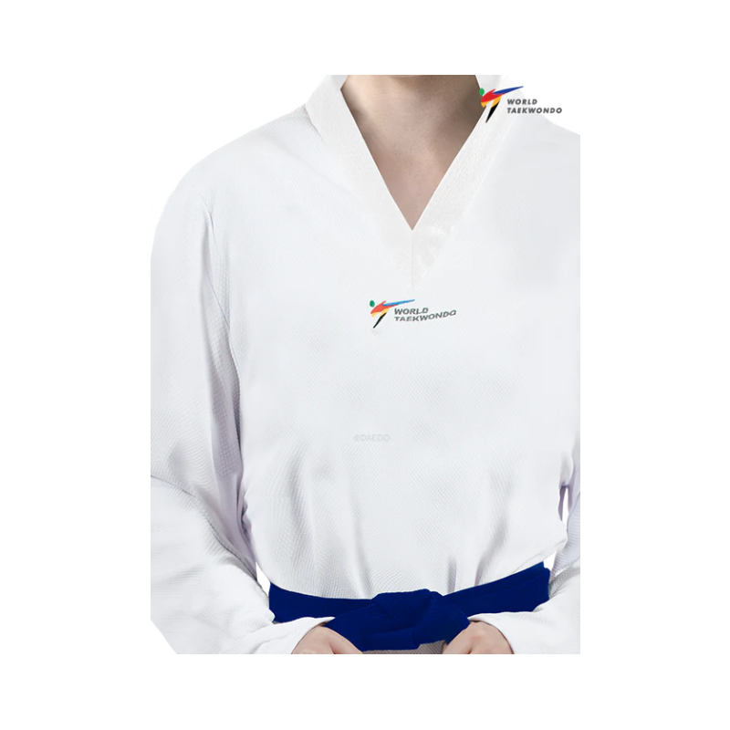 WT stijl competitie dobok met witte kraag